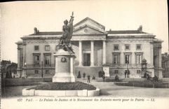 Cortes de ley de Pau de la POSTAL de la VENDIMIA y el monumento de los niños muertos para la patria