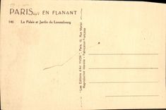 VINTAGE POSTCARD Paris the Palate And Garden Of Luxembourg