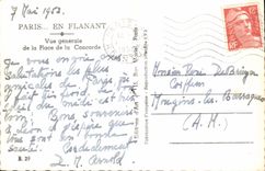 VINTAGE POSTCARD Paris While Strolling View Of the Place Of the Harmony