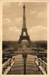 CPA Paris La Tour Eiffel Vue Du Trocadero
