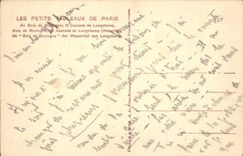 POSTAL París de la VENDIMIA con Wood De Boutagne la cascada de Longchamp