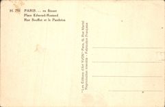 CPA Paris En Flanant Rue Soufflot et le Pantheon Place Edmond Rostand 