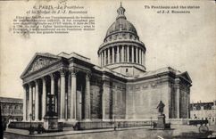 CPA Paris Le Pantheon Et La Statue De Rousseau