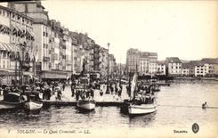 VINTAGE POSTCARD Toulon the Quay Cronstadt Boats