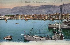 CPA Toulon Vue Generale Du Quai Bateaux