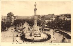 CPA Marseille Place Castellane Et Avenue Du Prado