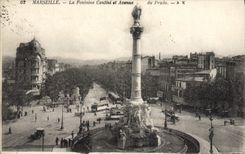 CPA Marseille La Fontaine Cantini Et Avenue du Prado 