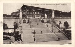 CPA Marseille Escalier Monument De La Gare St Charles