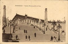CPA Marseille Escalier Monument De La Gare St Charles