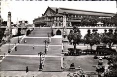 CPA Marseille Gare Et Escalier Monumental