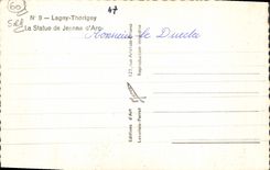 MODERN CARD Lagny Thorigny the Statue Of Jeanne D' Arc Coffee Bar St Laurent Child