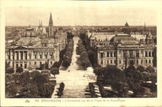 POSTAL Estrasburgo de la VENDIMIA la universidad vista del lugar de la república