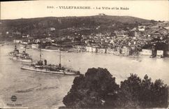 CPA Villefranche La Ville Et La Rade Bateaux