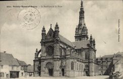 VINTAGE POSTCARD Sainte Anne d' Auray the basilica and the place