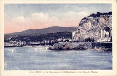 POSTAL de la VENDIMIA Niza el monumento De Rauba Capeu y hoteles grandes