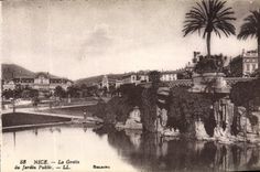 VINTAGE POSTCARD Nice the cave of the public garden