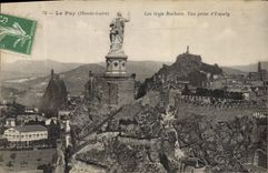 VINTAGE POSTCARD Puy Three Rocks Seen from taken of Espaly