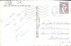 MODERN CARD Falls Of Cians in Winter