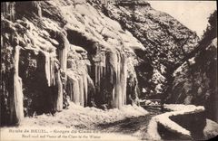 VINTAGE POSTCARD Beuil Road of Falls of Cians in Winter