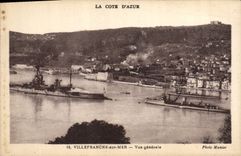 CPA Villefranche sur Mer Vue Generale Bateaux
