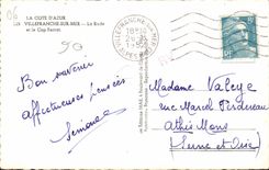 MODERN CARD Villefranche On Sea roads and the Cape Ferrat Boats