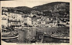 VINTAGE POSTCARD Villefranche On Sea a Corner of the Port and the Vault Saint Pierre