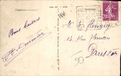 POSTAL Villefranche de la VENDIMIA en el mar una esquina del puerto y del Saint Pierre de la cámara acorazada