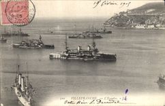 VINTAGE POSTCARD Villefranche On Sea the Squadron Boats
