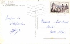 MODERN CARD Villefranche On Sea the quay Boats