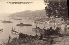 CPA Villefranche Sur Mer La rade et l'escadre francaise Bateaux