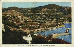 VINTAGE POSTCARD Villefranche On Sea View and the port
