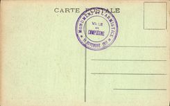 Taladro de la POSTAL de la VENDIMIA del claro de Compiegne del armisticio de Militaria