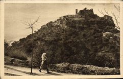 CPA Eze Le Village vu de la route de la Grande corniche 