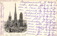 VINTAGE POSTCARD Rouen Arrows of the Cathedral