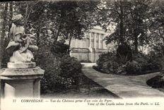 POSTAL Compiegne de la VENDIMIA visto del castillo tomado de una esquina del parque