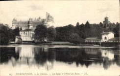 VINTAGE POSTCARD Pierrefonds the Castle Les Bains and the Hotel of the Baths