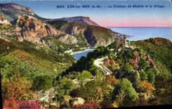CPA Eze Sur Mer Le Chateau de Madrid et le Village