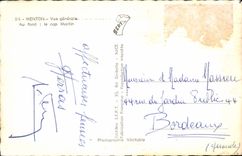 CPM Menton Vue Generale Au Fond le Cap Martin