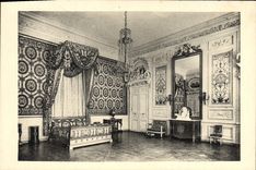 El castillo de la POSTAL de la VENDIMIA de Compiegne Chambre tiene que dormir de la reina