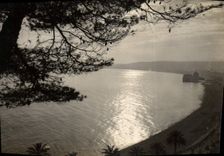 POSTAL MODERNA Niza puesta del sol en la bahía de los ángeles