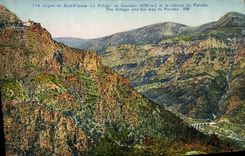 VINTAGE POSTCARD Line Of the South France the Village De Gourdon and the way of the paradise