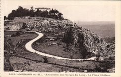 VINTAGE POSTCARD Gourdon Excursion At the Falls of the wolf the old castle