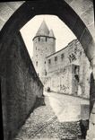 CPA Carcassonne Avant Porte Tour De La Justice Galerie Romane