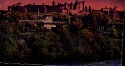 CPA Carcassonne Embrasement De la cite 