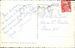 POSTAL de la VENDIMIA Niza el montaje del boro la caminata del inglés