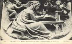 VINTAGE POSTCARD Troyes the Museum Mercy Of Stall