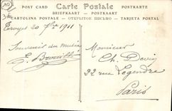 Frontón decorativo de Troyes de la POSTAL de la VENDIMIA cerca de 1300