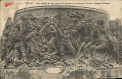 VINTAGE POSTCARD Troyes High Relief Of the Monument Of the Children De I' Aube Militaria