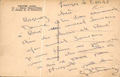 VINTAGE POSTCARD Troyes Church Urbain Saint And Jardin Of the Prefecture