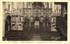 VINTAGE POSTCARD Troyes Church co. Madeleine the jube